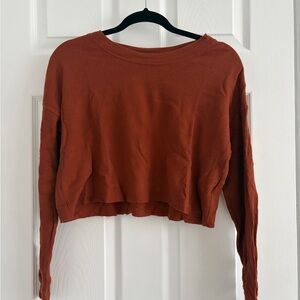 Women's Rust Long Sleeve Crop Top